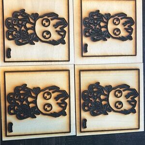 Wooden Wall Decor with Black Design